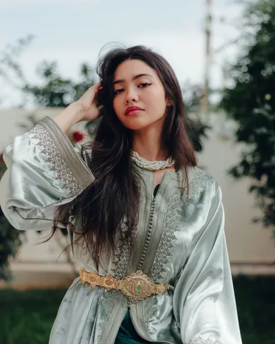 Caftan satin deux pièces
